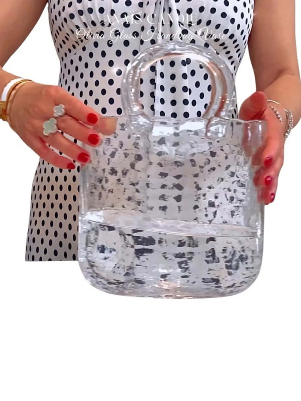 Glass Handbag Welcome Spring Flowers